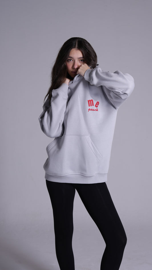 "Love me"| Silver embroidered hoodie PEACH X JUVENILE