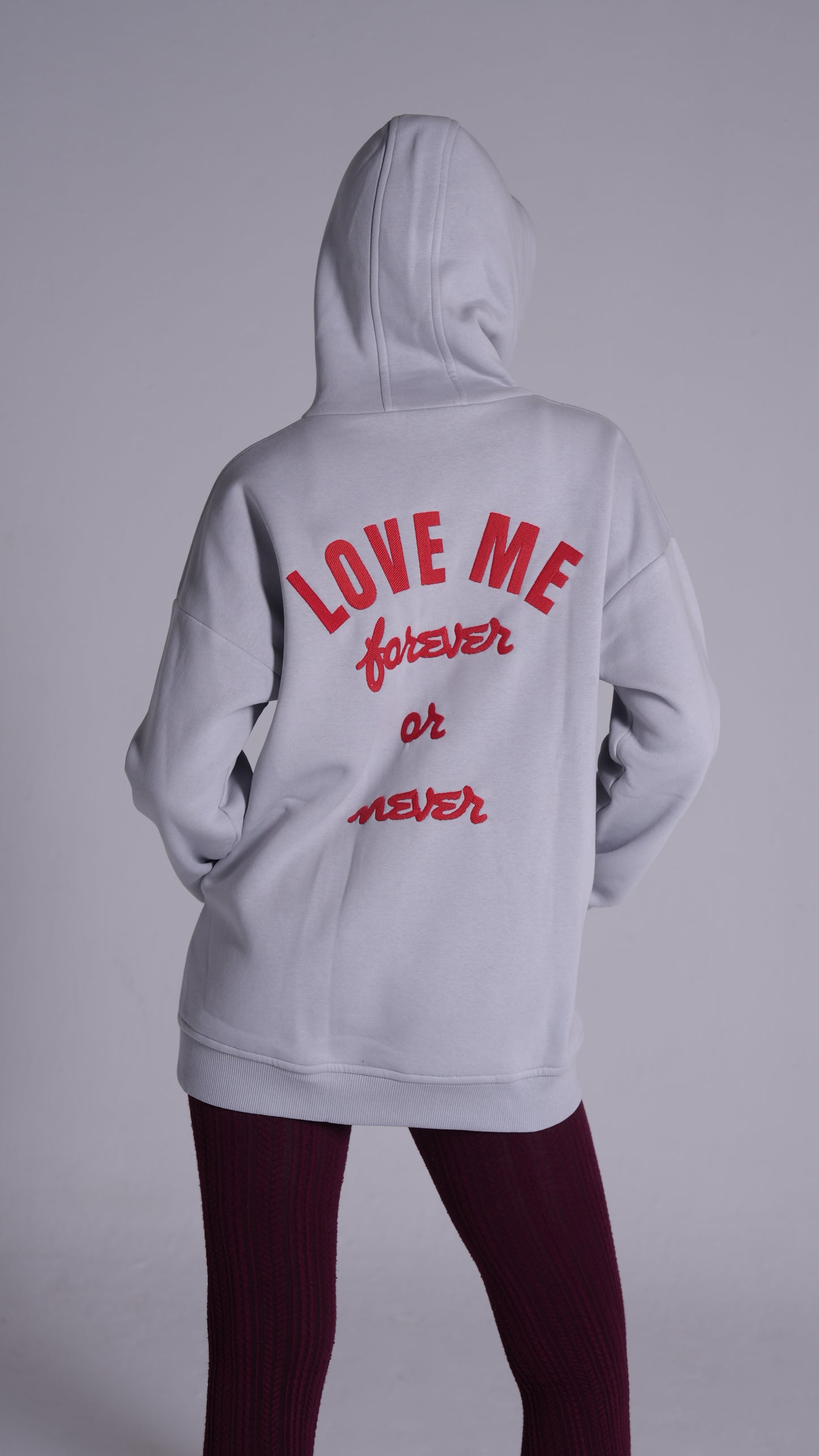 "Love me"| Silver embroidered hoodie PEACH X JUVENILE