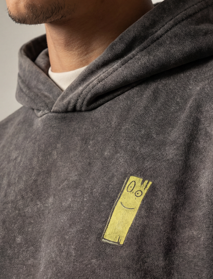 Ed, Edd & Eddy | Boxy fit acid washed grey printed hoodie JUVENILE