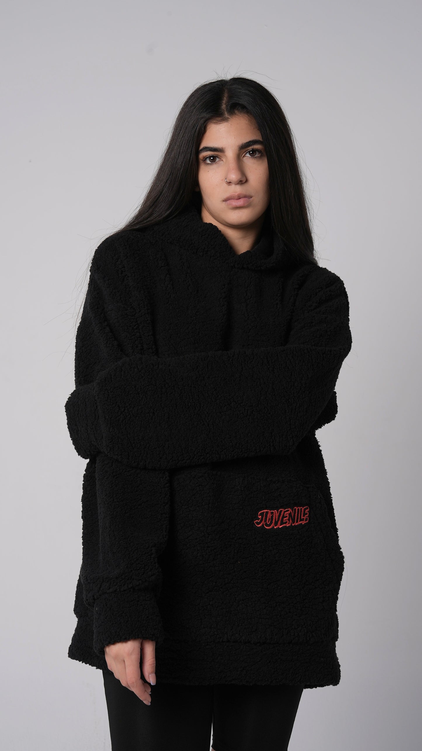 Black sheep oversized stitched hoodie