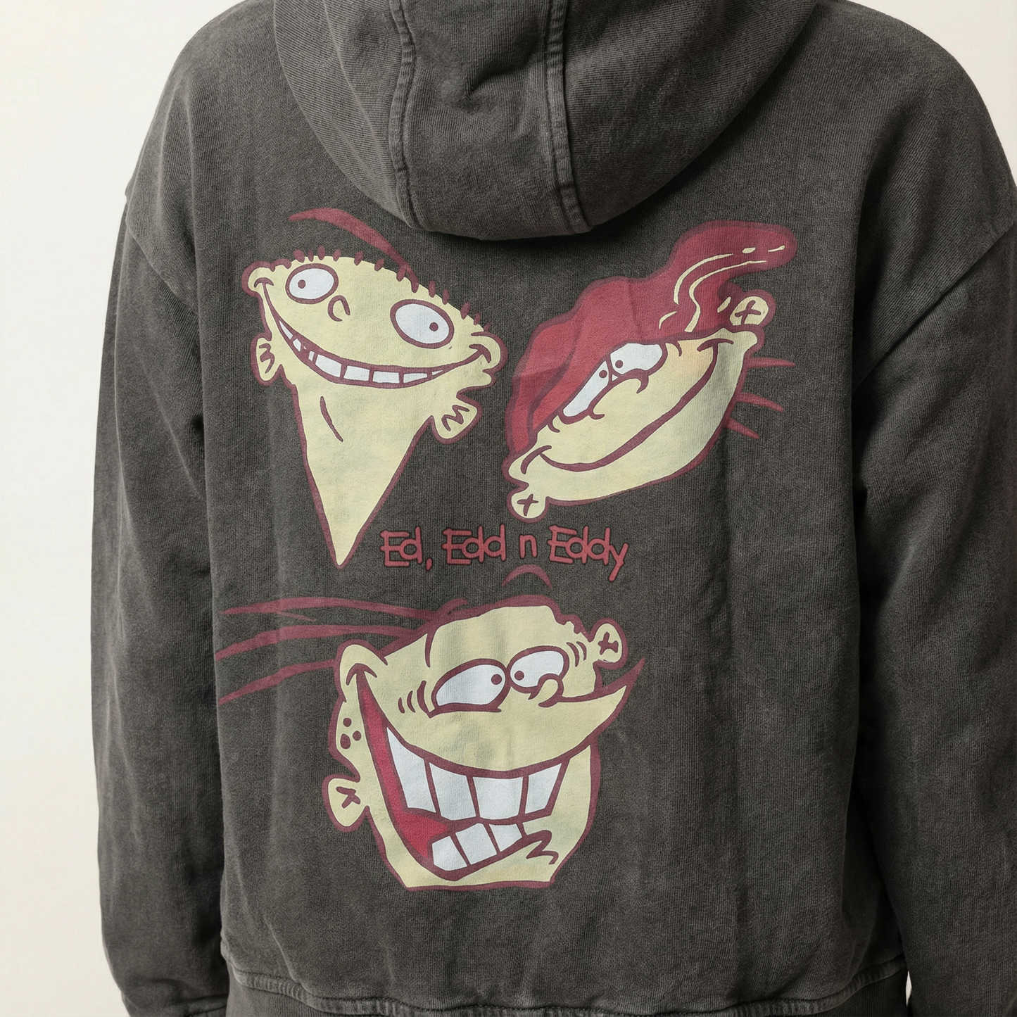 Ed, Edd & Eddy | Boxy fit acid washed grey printed hoodie JUVENILE