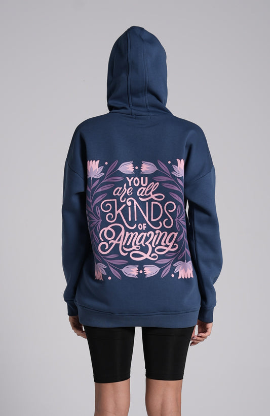 Amazing | Teal printed hoodie